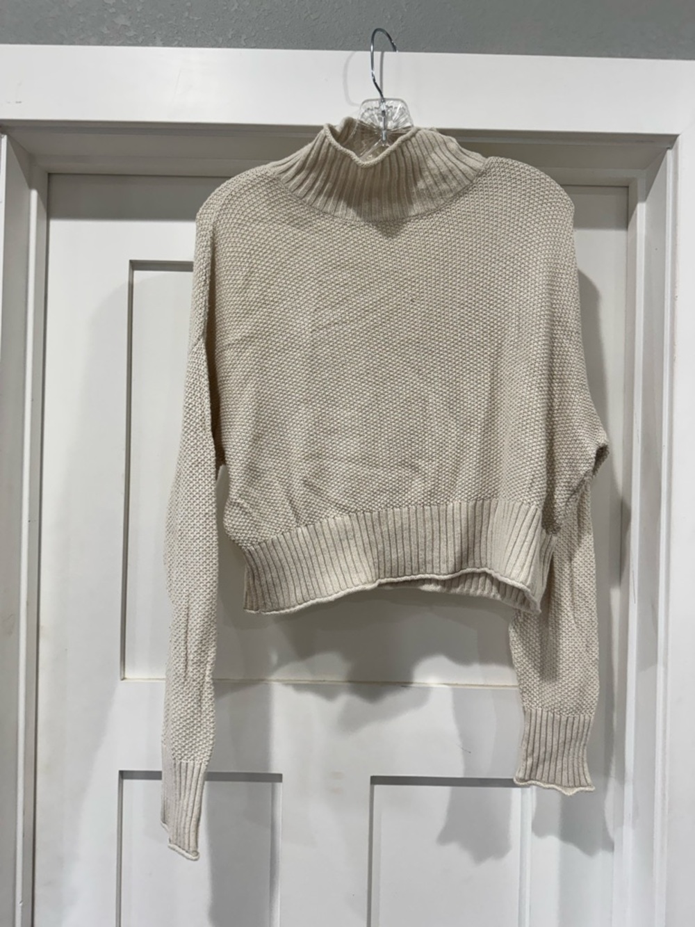 American Eagle Outfitters Cream Turtleneck Sweater